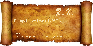 Rumpl Krisztián névjegykártya